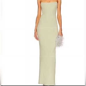 NEW REVOLVE X MICHAEL COSTELLO, Strapless, Sage Maxi Dress, Never Worn. Size: S